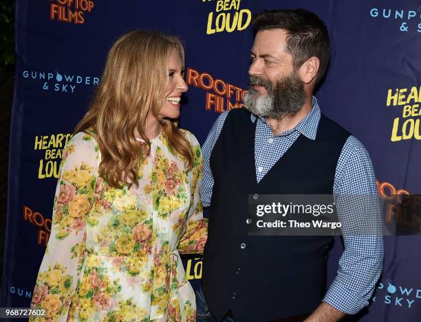 Toni Collette and Nick Offerman attend the "Hearts Beat Loud" New York Premiere at Pioneer Works on June 6, 2018 in New York City.