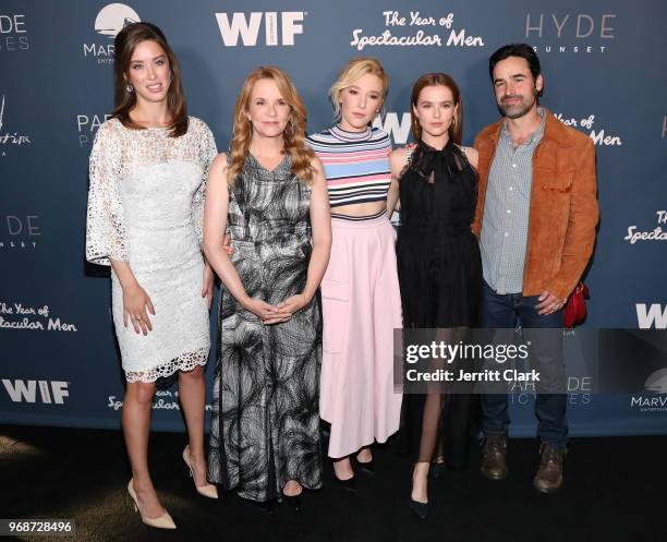 Melissa Bolona, Lea Thompson, Madelyn Deutch, Zoey Deutch and Jesse Bradford attend the Premiere of MarVista Entertainment's "The Year of Spectacular...