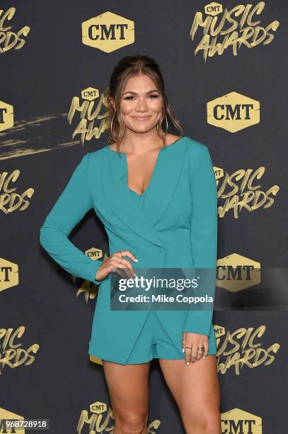 Recording artist Abby Anderson attends the 2018 CMT Music Awards at Bridgestone Arena on June 6, 2018 in Nashville, Tennessee.