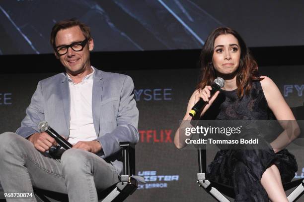Jimmi Simpson and Cristin Milioti attend the FYSEE Event for Netflix's "Black Mirror" at Netflix FYSEE At Raleigh Studios on June 6, 2018 in Los...