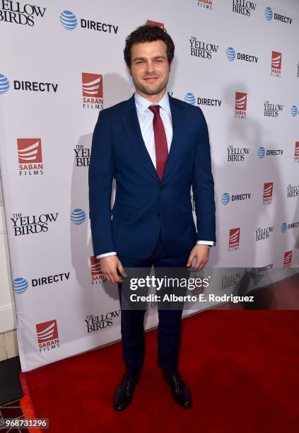 Actor Alden Ehrenreich attends Saban Films' And DirecTV's Special Screening Of "Yellow Birds" at The London Screening Room on June 6, 2018 in West...