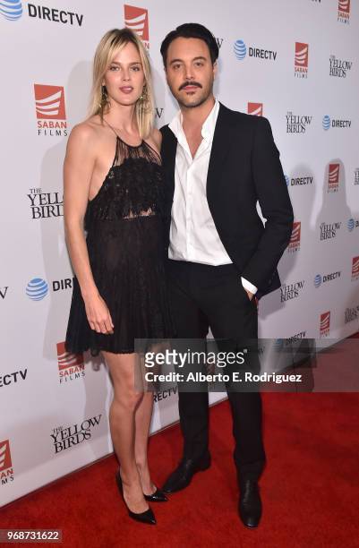 Model Shannan Click and actor Jack Huston attend Saban Films' And DirecTV's Special Screening Of "Yellow Birds" at The London Screening Room on June...