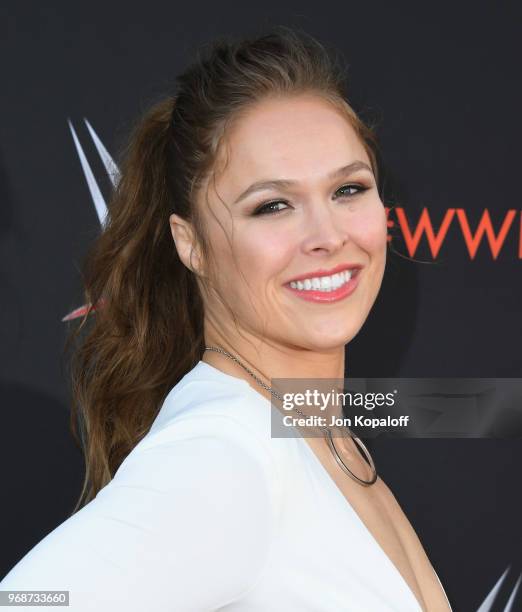 Ronda Rousey attends WWE's First-Ever Emmy "For Your Consideration" Event at Saban Media Center on June 6, 2018 in North Hollywood, California.