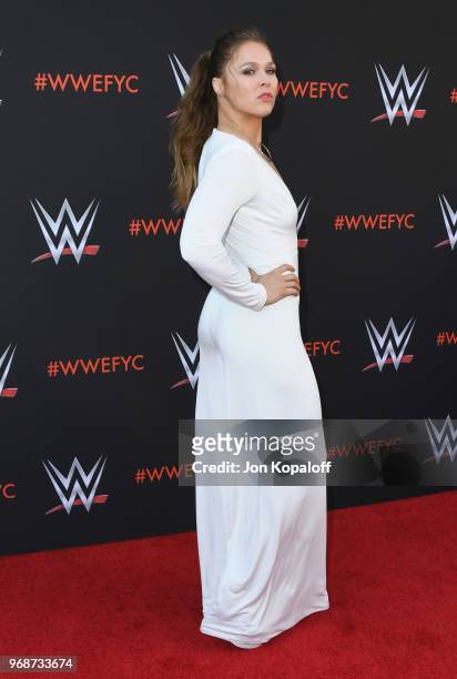 Ronda Rousey attends WWE's First-Ever Emmy "For Your Consideration" Event at Saban Media Center on June 6, 2018 in North Hollywood, California.