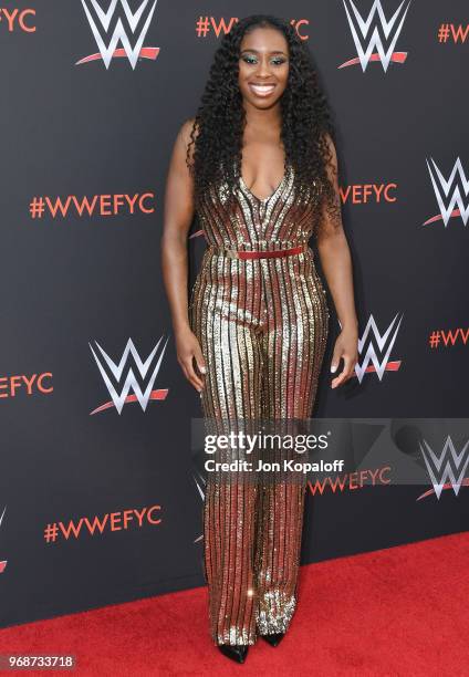 Naomi attends WWE's First-Ever Emmy "For Your Consideration" Event at Saban Media Center on June 6, 2018 in North Hollywood, California.