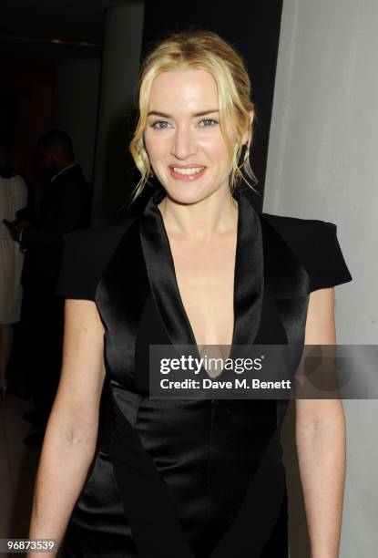 Actress Kate Winslet attends the Lancome and Harper's Bazaar Pre-BAFTA Party co-hosted by actress Kate Winslet, at St Martin's Lane Hotel on February...