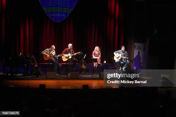 Singer/songwriters Mac McAnally, Don Schlitz, Mary Chapin Carpenter and Vince Gill perform during CMA Songwriters Series Featuring Mary Chapin...