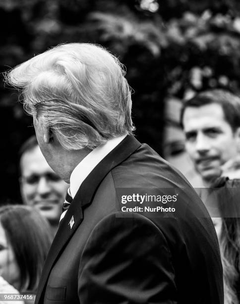 President Donald Trump speaks before he signs S. 2372, the VA Mission Act of 2018 at a ceremony in the Rose Garden of the White House, on Wednesday,...