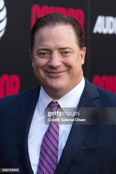 Brendan Fraser arrives for the premiere of AT&T Audience Network's "Condor" at NeueHouse Hollywood on June 6, 2018 in Los Angeles, California.