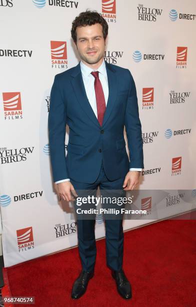 Alden Ehrenreich attends "The Yellow Birds" premiere presented by Saban Films and DIRECTV at The London West Hollywood on June 6, 2018 in West...