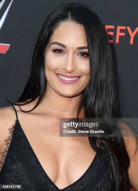 Nikki Bella arrives at the WWE's First-Ever Emmy "For Your Consideration" Event at Saban Media Center on June 6, 2018 in North Hollywood, California.