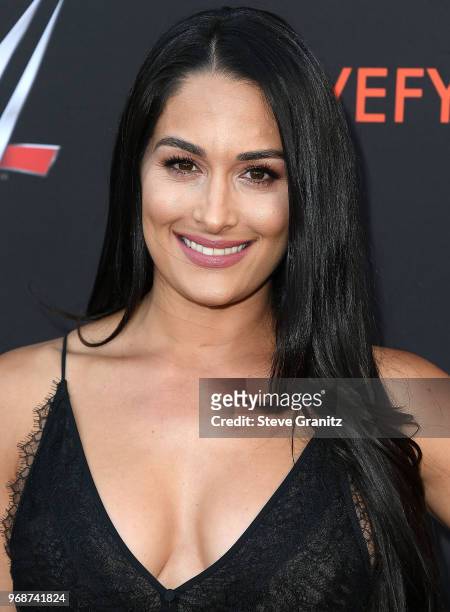 Nikki Bella arrives at the WWE's First-Ever Emmy "For Your Consideration" Event at Saban Media Center on June 6, 2018 in North Hollywood, California.