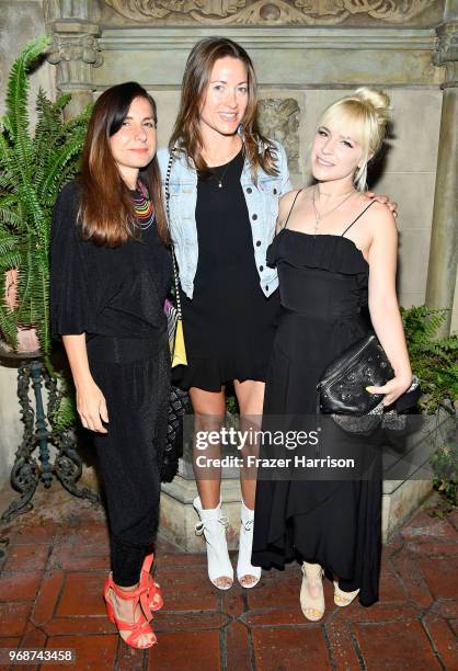 Stephanie Rafanelli, Samantha Brooks and Molly Downing attend MAOR Private Dinner at Chateau Marmont on June 6, 2018 in Los Angeles, California.