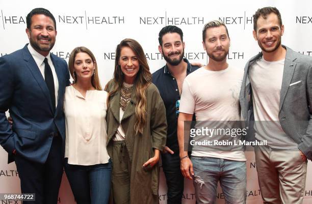 Co-Owner Dr. Darshan Shah, Actress Ashley Greene, Celebrity Stylist Riawna Capri, Michael Turchin, Lance Bass and Co-Owner Kevin Peake attend NEXT...
