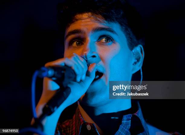Singer and guitarist Ezra Koenig of the indie rock band Vampire Weekend performs live during a concert at the Astra Kulturhaus on February 19, 2010...