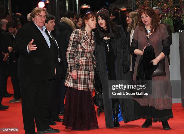 Actor Gerard Depardieu, actress Miss Ming, actress Isabelle Adjani and actress Yolande Moreau attend the 'Mammuth' Premiere during day nine of the...