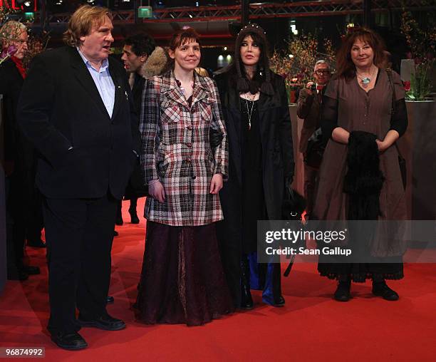Actor Gerard Depardieu, actress Miss Ming, actress Isabelle Adjani and actress Yolande Moreau attend the 'Mammuth' Premiere during day nine of the...