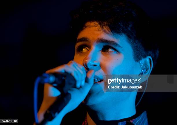 Singer and guitarist Ezra Koenig of the indie rock band Vampire Weekend performs live during a concert at the Astra Kulturhaus on February 19, 2010...