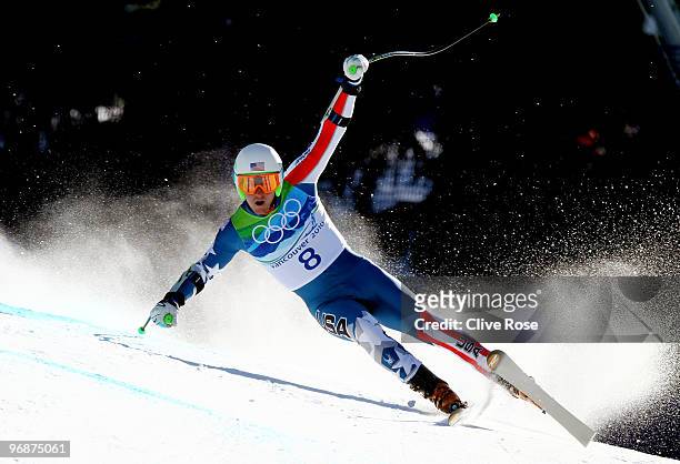 Ted Ligety of the United States competes in the men's alpine skiing Super-G on day 8 of the Vancouver 2010 Winter Olympics at Whistler Creekside on...