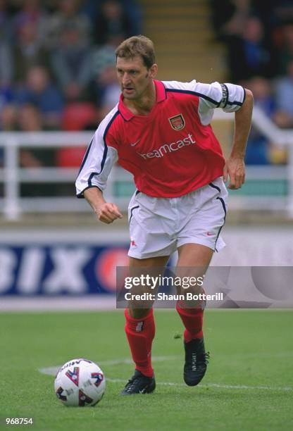 Arsenal Captain Tony Adams in action during the Pre-season friendly match between Rushden and Diamonds and Arsenal played at Nene Park in...