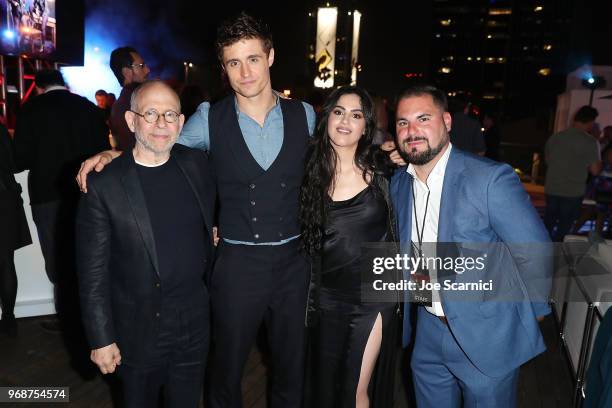 Bob Balaban, Max Irons, Leem Lubany and Shane Elrod attend the AT&T AUDIENCE Network Premiere of "CONDOR" at NeueHouse Hollywood on June 6, 2018 in...