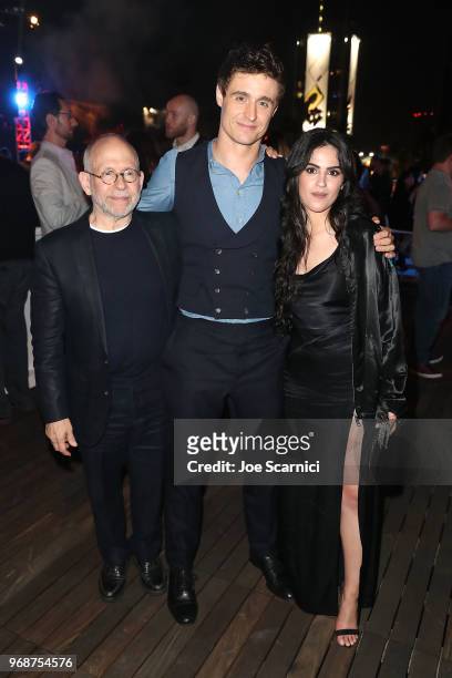 Bob Balaban, Max Irons and Leem Lubany attend the AT&T AUDIENCE Network Premiere of "CONDOR" at NeueHouse Hollywood on June 6, 2018 in Los Angeles,...