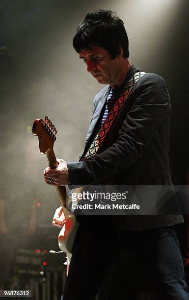 Johnny Marr of The Cribs performs on stage at The Manning Bar on February 19, 2010 in Sydney, Australia.
