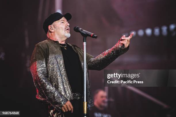 The Italian rocker Vasco Rossi, better known as Vasco or Il Blasco, performing live on stage for his "Vasco Non Stop Live" tour 2018 in a sold out...