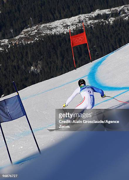 Patrick Staudacher of Italy during the men's alpine skiing Super-G on day 8 of the Vancouver 2010 Winter Olympics at Whistler Creekside on February...