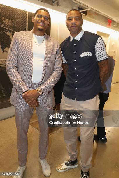 Tobias Harris and Kenyon Martin attend the NBPA PVA x Finals Viewing Party at NBPA Headquarters on June 6, 2018 in New York City.