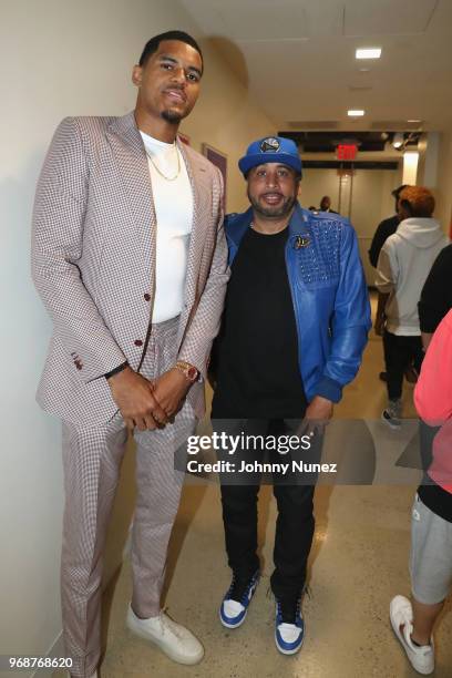 Tobias Harris and Nick Storm attends the NBPA PVA x Finals Viewing Party at NBPA Headquarters on June 6, 2018 in New York City.