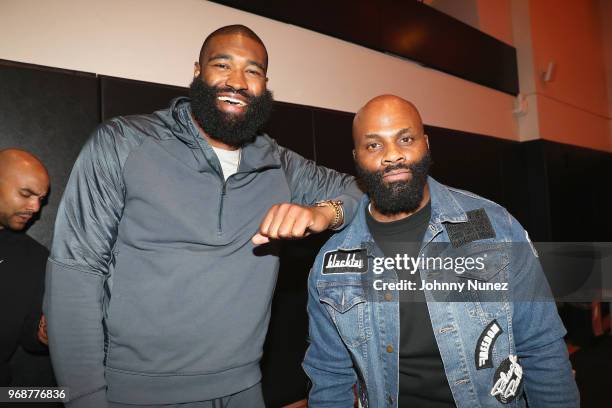 Kyle O'Quinn and Abdul Chatman attend the NBPA PVA x Finals Viewing Party at NBPA Headquarters on June 6, 2018 in New York City.