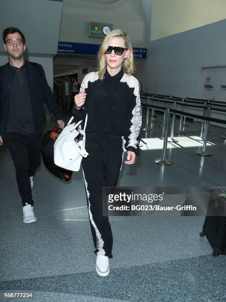 Cate Blanchett is seen at Los Angeles International Airport on June 06, 2018 in Los Angeles, California.
