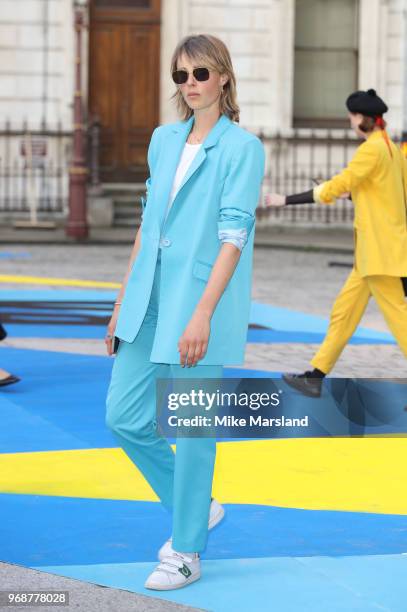 Edie Campbell attends the Royal Academy of Arts Summer Exhibition Preview Party at Burlington House on June 6, 2018 in London, England.