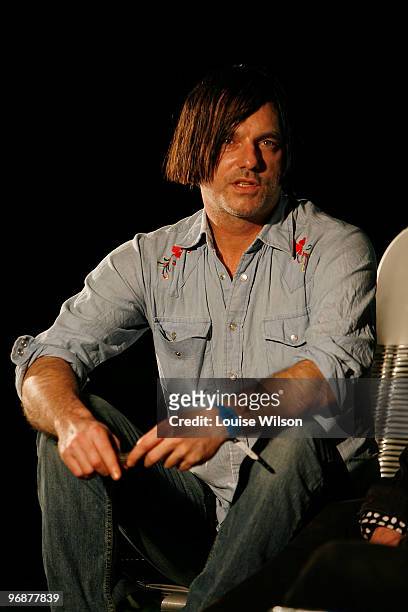 Anton Newcombe of 'Brian Jonestown Massacre' backstage on the second day of the Playground Weekender music festival at Wiseman's Ferry on February...