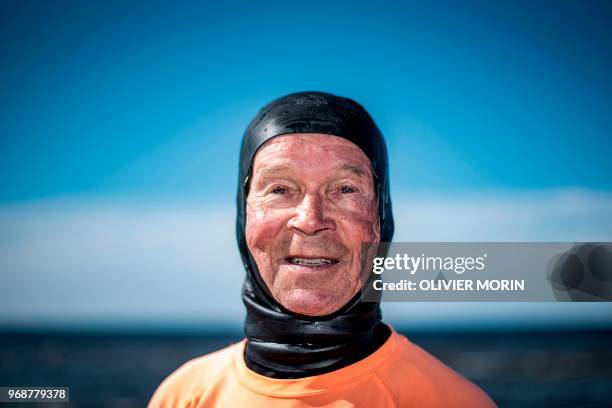 Former Finnish Olympic gymnastics athlete in Rome and Tokyo , Kauko Heikkinen poses after a kitesurf session in Storsand, northern Vaasa, western...