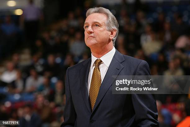 Head coach Paul Westphal of the Sacramento Kings looks on from the sideline during the game against the Golden State Warriors on January 26, 2010 at...