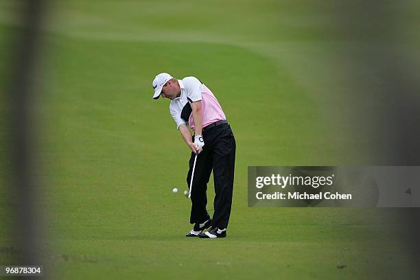 Matt Weibring hits a shot during the second round of the Mayakoba Golf Classic at El Camaleon Golf Club held on February 19, 2010 in Riviera Maya,...