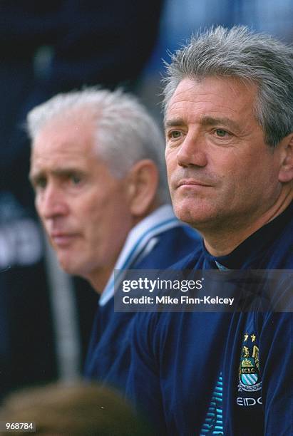 Manchester City manager Kevin Keegan looks on during the pre-season friendly match against Halifax Town played at The Shay, in Halifax, England....