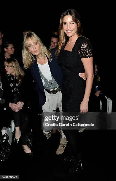 Twiggy and Lisa Snowdon attend the Sass & Bide fashion show during London Fashion Week at the BFC Show Space at Somerset House on February 19, 2010...