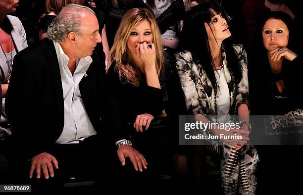 Philip Green, Kate Moss and Annabel Nielsen at the Fashion for Relief show for London Fashion Week Autumn/Winter 2010 at Somerset House on February...