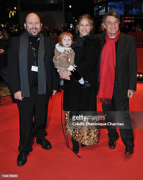 Composer Alejandro Franov, director Natalia Smirnoff with her child Ulysses and actor Arturo Goetz attend the 'Rompecabezas' Premiere during day...