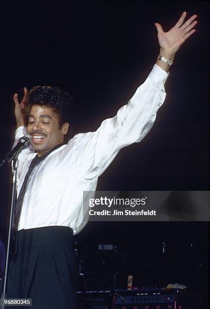 Morris Day of the band The Time performs at First Avenue nightclub in Minneapolis, Minnesota in December 1985.