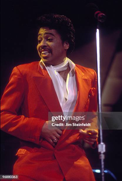 Morris Day of the band The Time performs during his solo show at First Avenue nightclub in Minneapolis, Minnesota in December 1985.