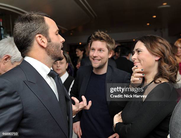 Tom Ford, Christopher Bailey and Alexandra Shulman attends private dinner hosted by Vogue Editor Alexandra Shulman and Nick Jones on February 19,...