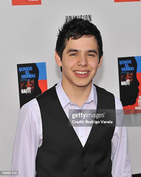 David Archuleta arrives at recording of "Somos El Mundo" - "We Are The World" by Latin recording artist at American Airlines Arena on February 19,...