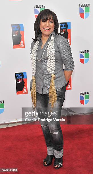 Milly Quezada arrives at recording of "Somos El Mundo" - "We Are The World" by Latin recording artist at American Airlines Arena on February 19, 2010...