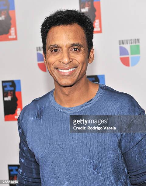 Jon Secada arrives at recording of "Somos El Mundo" - "We Are The World" by Latin recording artist at American Airlines Arena on February 19, 2010 in...