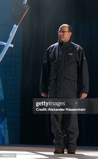 Prince Albert II of Monaco attends the medal ceremony day 8 of the Vancouver 2010 Winter Olympics at Whistler Medals Plaza on February 18, 2010 in...