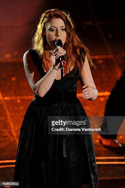 Noemi aka Veronica Scopelliti attends the 60th Sanremo Song Festival at the Ariston Theatre On February 19, 2010 in San Remo, Italy.